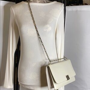 Marc Cross Vintage Smooth Light Grey Leather Bag